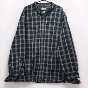 HB Harbor Bay Button Down Shirt Men's 4XLT Multicolor Cotton Blend Short Sleeve